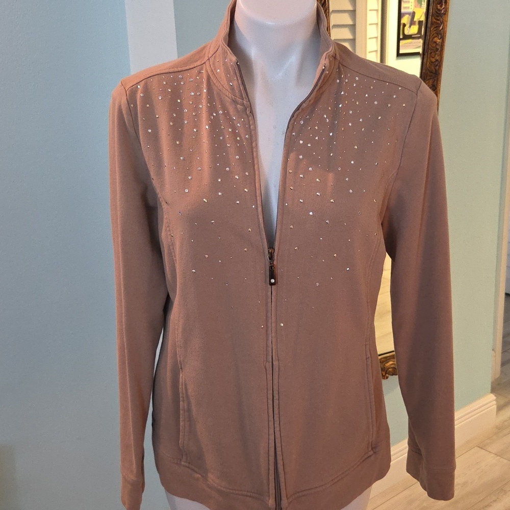 French Terry Zip Front Jacket Size M
